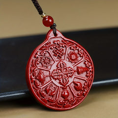 Cinnabar Bagua Pendant — Protective Red Energy Amulet for Harmony, Prosperity & Spiritual Vitality