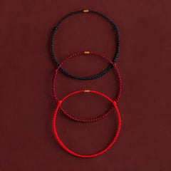 Handmade Bohemian Braided Bracelet - Black & Gold Lucky Charm for Harmony & Protection