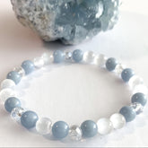 Boho Elegant Angel Stone Beaded Bracelet for Spiritual Connection & Mindful Living