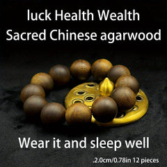Sacred Agarwood Mala Beads for Spiritual Wealth & Harmonious Energy