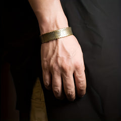 Vintage Pure Copper Bracelet - Antique Chinese Jewelry for Wealth & Protection