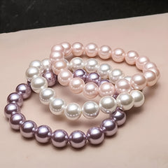 Elegant Freshwater Saltwater Pearl Bracelet Set — Pink, Purple & White Pearls for Harmony, Love & Spiritual Wellness