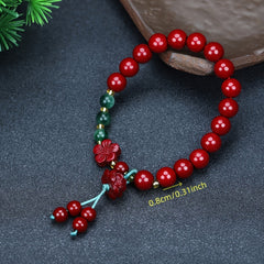 Bohemian Cinnabar Bracelet Zodiac Year Gift Energy Balance