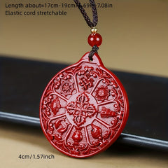 Cinnabar Bagua Pendant — Protective Red Energy Amulet for Harmony, Prosperity & Spiritual Vitality