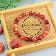 Natural Red Agate Bracelet - Bohemian Jewelry for Mindful Connections & Energy Healing