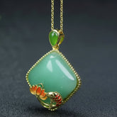 Lotus Flower Natural Stone Inlaid Pendant — A Quiet Companion for Inner Clarity & Cultural Continuity