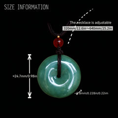 Authentic Burmese Jade Peace Charm Pendant — Spiritual Harmony, Protection & Serenity Amulet with Adjustable Necklace