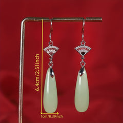 Bohemian Agate Drop Earrings - Vintage Chinese Style Natural Stone Fashion Accessory for Harmony and Elegance