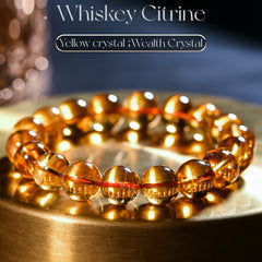 Natural 7A+ Brazilian Tiger's Eye Wealth Bracelet Caramel Yellow Crystal for Prosperity