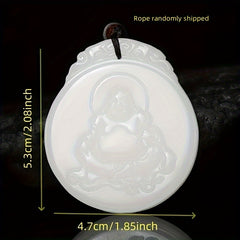 Golden Silk Laughing Buddha Pendant for Prosperity & Joy