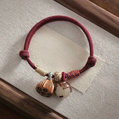 Tibetan Lucky Bracelet Necklace - Red Bead Protective Charm & Buddhist Blessing Energy