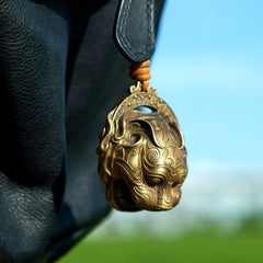 Pure Copper Tiger Head Feng Shui Bell — Fortune, Protection & Positive Energy Door Ornament