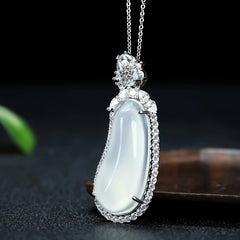 Elegant Chalcedony Charm Necklace for Men - Calming Energy & Stylish Accessory