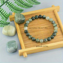 Green Grass Stone Bracelet - Natural Energy for Daily Wear