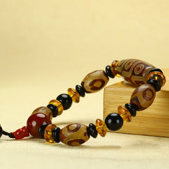 Vintage Agate Bead Bracelet for Men - Grounding, Protection, and Earthy Elegance