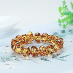 Unisex Irregular Amber Bracelet for Grounding, Vitality, and Emotional Balance