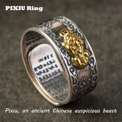 Classic Six-Character Mantra Ring for Wealth & Protection
