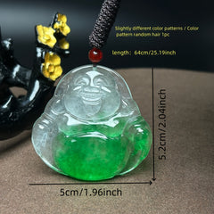 Floating Green Quartz Buddha Pendant for Emotional Healing, Inner Peace & Abundance