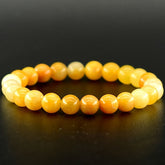 Boho Chic Natural Stone Bracelet - Vibrant Yellow & White Stones for Yoga & Holiday Gifts