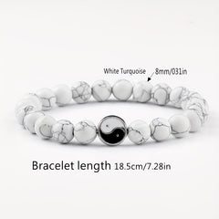 Ethnic-Inspired Black & White Beaded Bracelet - Artisanal Energy Bracelet for Daily Wear and Spiritual Connection