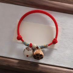 Tibetan Lucky Bracelet Necklace - Red Bead Protective Charm & Buddhist Blessing Energy