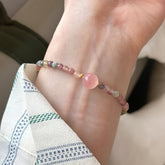 Pink Elastic Bohemian Bracelet - Handmade Beads for Daily Wear & Wedding Occasions