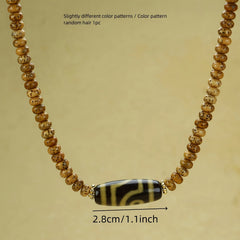 Tibetan Two-Eyed Dzi Bead Bracelet for Protection, Balance & Spiritual Insight