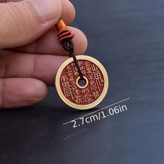 Feng Shui Ancient Coin Necklace — Copper Wealth Amulet, Yin-Yang Protection & October Birthstone Talisman