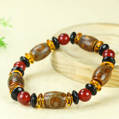 Vintage Mosaic Agate Pendant Necklace for Grounding, Protection, and Timeless Style for Men & Women