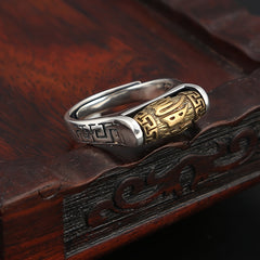 Rotatable Six Character Mantra Blessing Ring - Non-Fading Wealth Attraction Accessory