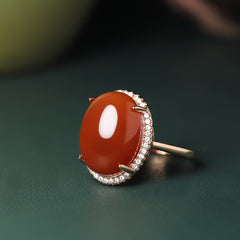 Vintage Red Gemstone Ring - Passion & Energy for Couples Unisex Party
