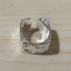 Adjustable Fingerprint Ring - Vintage Geometric Copper Band for Career Success & Anniversary Love