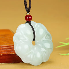 Elegant Natural Stone Flower Pendant - Men's Spiritual Grounding Jewelry & Sweater Chain Accessory