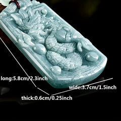 Majestic Dragon Pendant - Light Green Natural Stone Necklace for Prosperity & Harmony