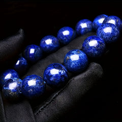 Vintage Elegant Blue Lapis Lazuli Beaded Bracelet - March Birthstone for Daily Wear & Mardi Gras