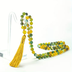 Agate Prayer Beads Necklace - 108 Beads for Spiritual Healing & Daily Wear