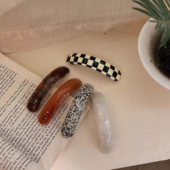 Vintage Checkered Hair Clip | Timeless Elegance & Energy Balance