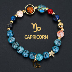 Cosmic Galaxy Eight Planets Zodiac Bracelet Astrological Energy Balance Daily Wear