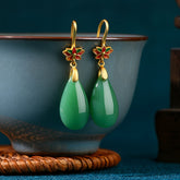 Green Jade Tribal Earrings for Mind-Body-Spirit Balance