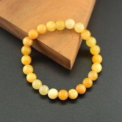 Boho Chic Natural Stone Bracelet - Vibrant Yellow & White Stones for Yoga & Holiday Gifts