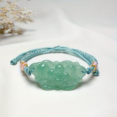 Elegant Peony Flower Bracelet – Prosperity Energy & Harmony for Daily Wear