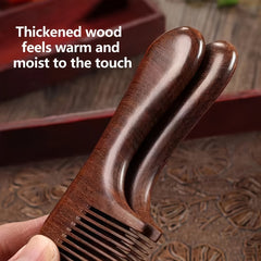 Solid Wood Natural Sandalwood Comb Men's And Women's Long Handle Crescent Comb