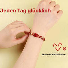 Chinese Hand-Woven Prosperity Bracelet — Red & Gold Wealth & Luck Charm