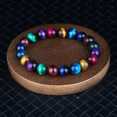 Luxurious Multicolor Tiger Eye Bracelet - Natural Stone Energy for Daily Wear & Gifting