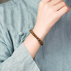 17pcece Veneer Wooden Bracelet - Natural Wood Beads for Daily Energy & Spiritual Harmony