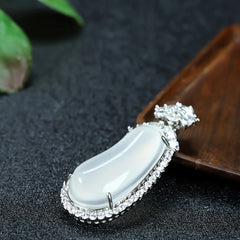 Elegant Chalcedony Charm Necklace for Men - Calming Energy & Stylish Accessory