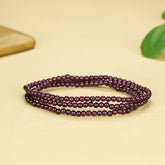 Purple Crystal Bead Bracelet for Women, Multi-Strand Spiritual Jewelry