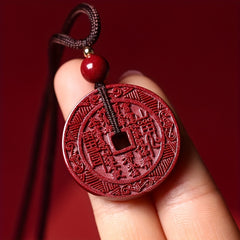 Fidelity Cinnabar Mountain Ghost Spending Money Pendant Auspicious Energy Prosperity Amulet Daily Protection Ethnic Style Necklace