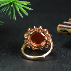 Elegant Red Agate Adjustable Ring for Women Prosperity & Spiritual Protection