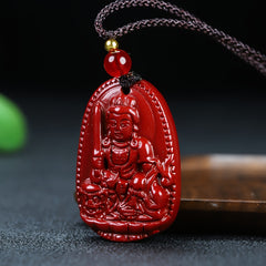 Protective Cinnabar Zodiac Pendant for Men & Women - Grounding, Luck & Spiritual Guardianship